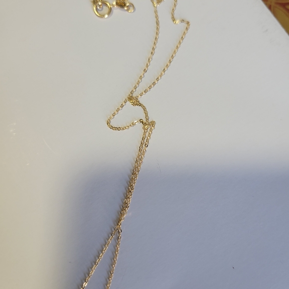 10 kt Gold Black Enamel Heart Necklace - Picture 4 of 5